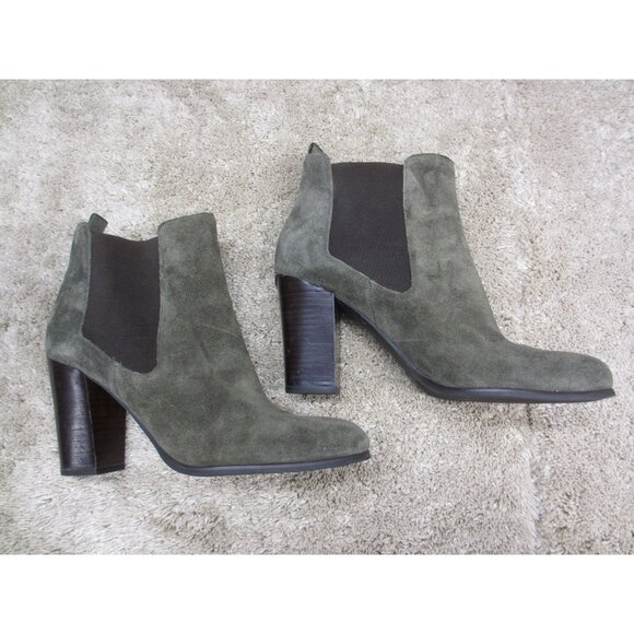 MICHAEL KORS GREEN SUEDE ANKLE BOOTS 10 MEDIUM - Picture 2 of 8